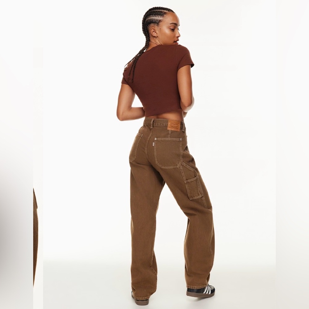 Levi's Dad Utility Jean Premium SZ 24 Mid Rise Brown